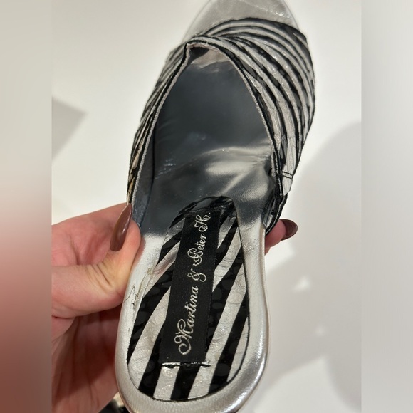 Martina & Peter H Sandal Black Leather Silver Metallic Size 8 
Wama Tiger - Picture 7 of 13